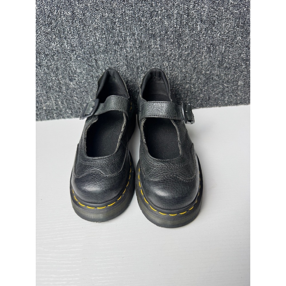 Vintage Dr. Martens Sabina Tumbled Leather Mary Jane Platform Shoes Black Size 6